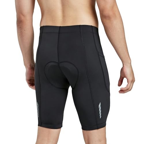 baleaf Men's Bike Shorts 3D Padded Cycling Road Biking Bicycle Riding Clothes Pockets UPF 50+ MTB Accessories Tights Black 3XL - Image 3