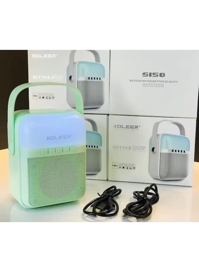 مكبر صوت Koleer S158 BT مزود بإضاءة LED وصوت ستيريو فائق الجهير