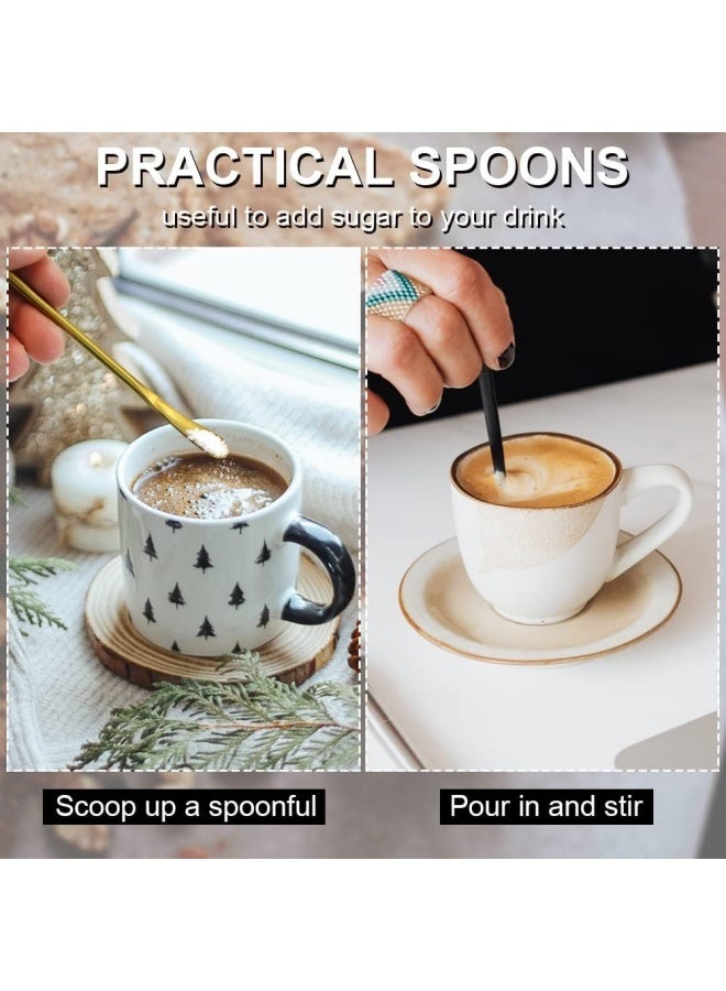 4 ألوان من أعواد تقليب الشاي والكوكتيل الصلبة المصنوعة من الفولاذ المقاوم للصدأ 304، ملاعق تقليب المشروبات بمقبض قصير، ملعقة تقليب قهوة قابلة لإعادة الاستخدام، 5.91 بوصة/15 سم - Image 4