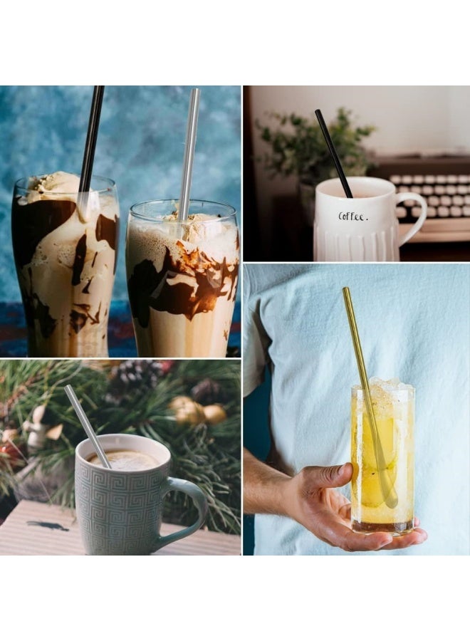 4 ألوان من أعواد تقليب الشاي والكوكتيل الصلبة المصنوعة من الفولاذ المقاوم للصدأ 304، ملاعق تقليب المشروبات بمقبض قصير، ملعقة تقليب قهوة قابلة لإعادة الاستخدام، 5.91 بوصة/15 سم - Image 5