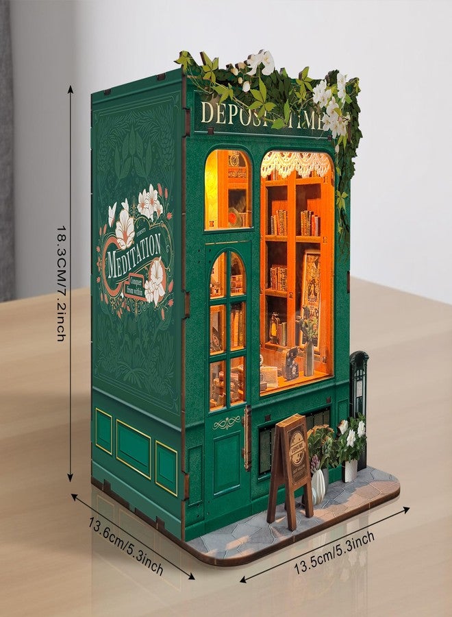Foyucool DIY Book Nook Kit, Miniature Bookshelf Decor with LED Lights, Laser-Cut Wooden Craft Set for Adults, Creative Gift for Christmas, Birthday, Leisure Time - Image 2