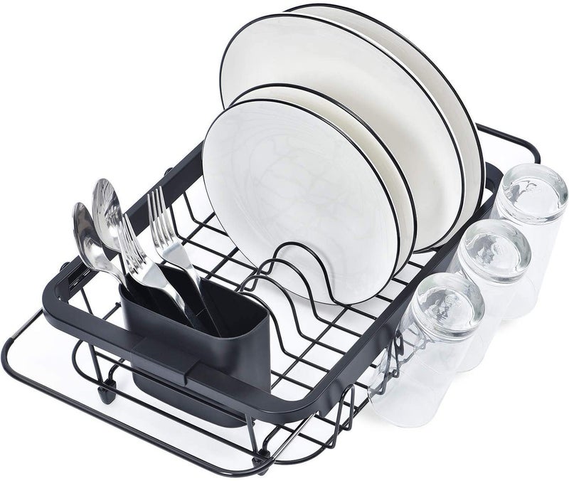 TOOLF Expandable Dish Drying Rack Over The Sink Adjustable Dish Rack in Sink Or On Counter Dish Drainer with Utensil Holder Rustproof for Kitchen - Image 1