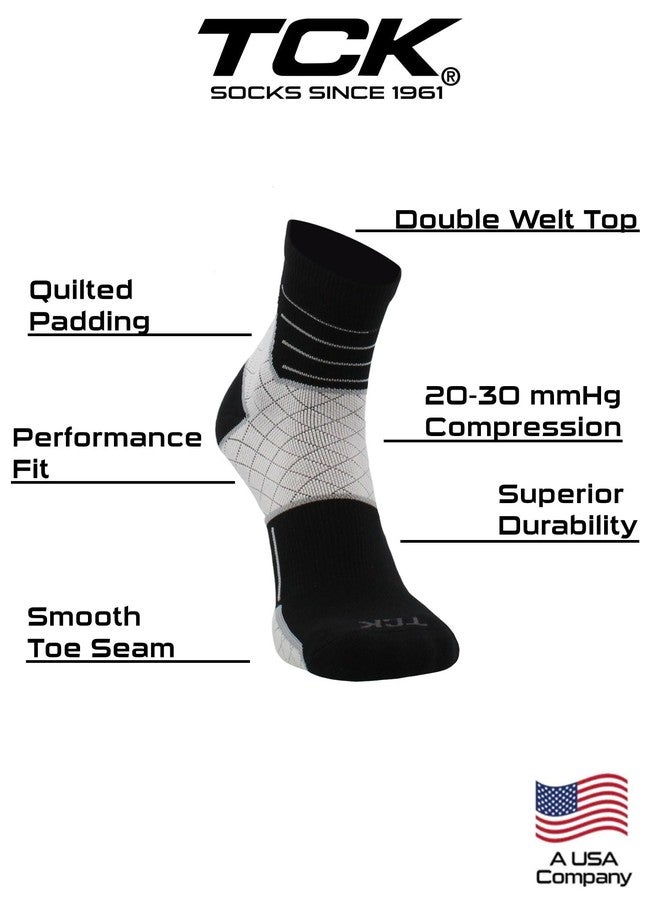 TCK Achilles Tendonitis Compression Socks (Black/White, Medium) - Image 4