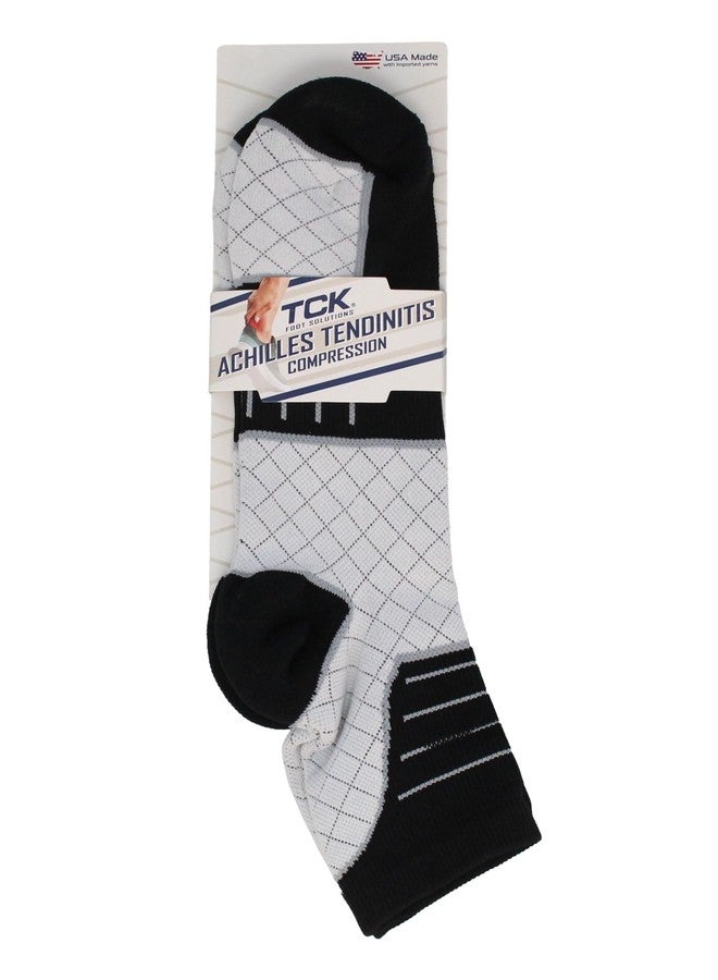 TCK Achilles Tendonitis Compression Socks (Black/White, Medium) - Image 3
