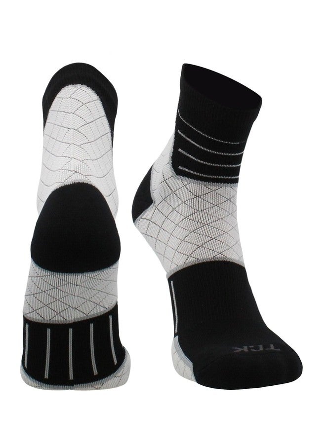 TCK Achilles Tendonitis Compression Socks (Black/White, Medium) - Image 1