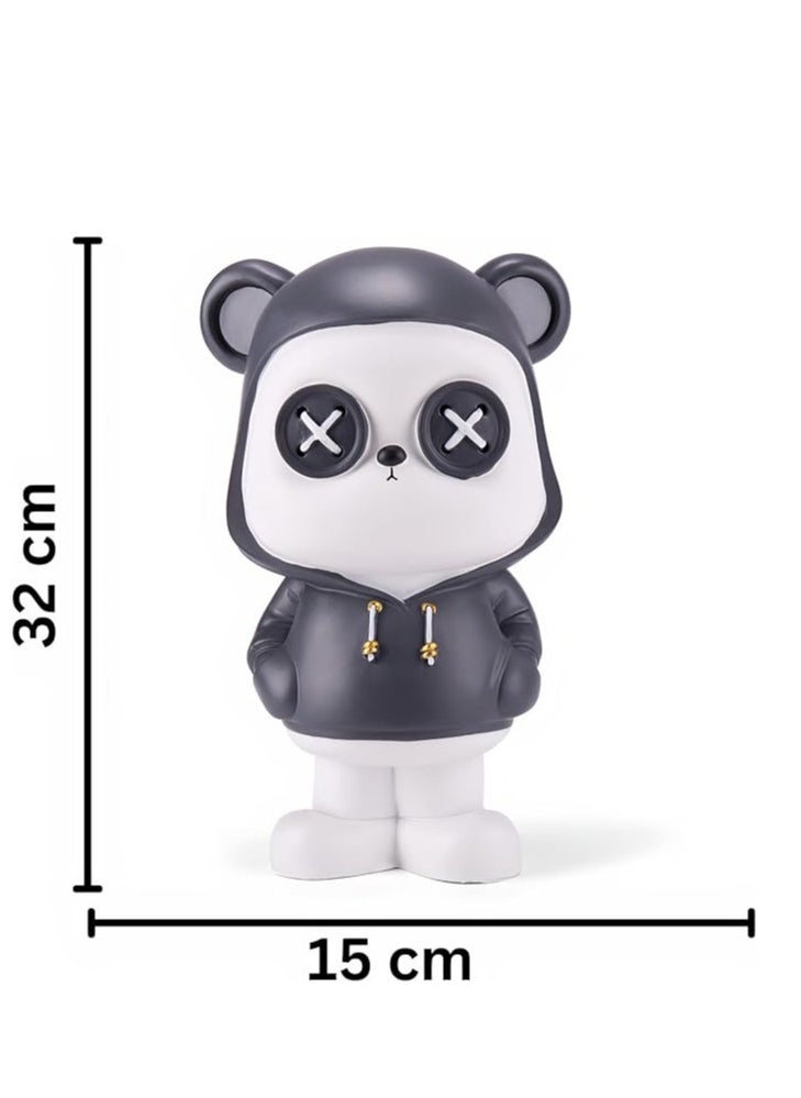 WISHWIND Black Cool Panda with Hoodie Piggy Bank (Large) – Fun and Stylish Panda-Shaped Money Box for Kids, Teens, and Collectors, Perfect for Saving and Decorative Display - pzsku/Z982ED59716446943B649Z/45/1741181667/37ff6fc7-582a-448f-bba3-8073772fcb57