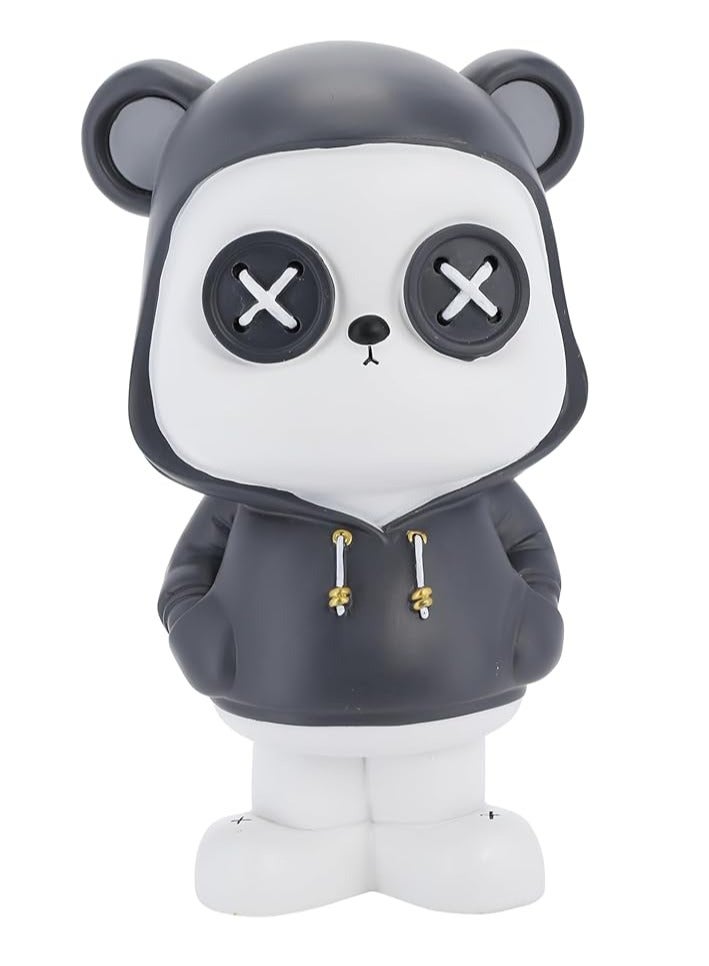 WISHWIND Black Cool Panda with Hoodie Piggy Bank (Large) – Fun and Stylish Panda-Shaped Money Box for Kids, Teens, and Collectors, Perfect for Saving and Decorative Display - Image 2