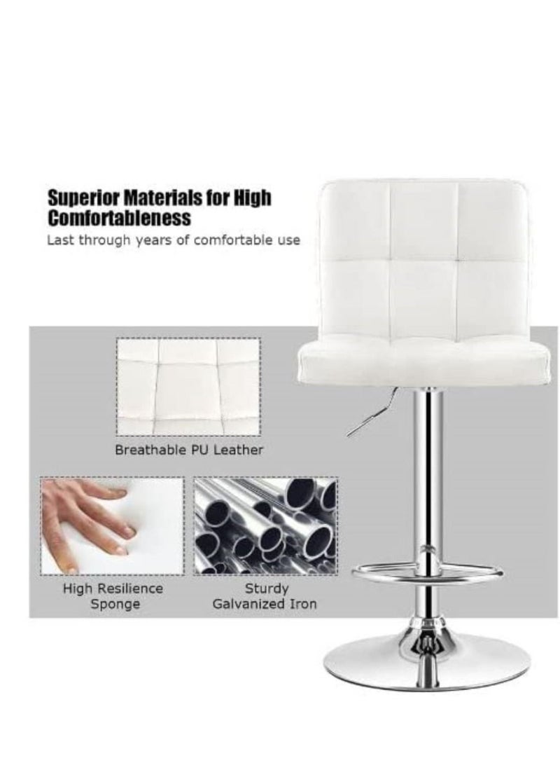 Galaxy Design Galaxy Design 2 Piece Bar Stool White Color GDF-J202  - Image 3