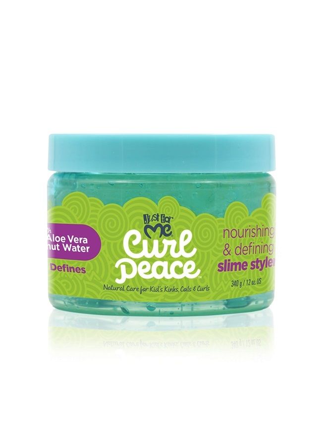 Curl Peace Just For Me Curl Peace Nourishing & Defining Slime Styler (3 Pack). Children's weightless hair gel perfect for wash and go curl definition or texture setting. 12oz. - Image 2