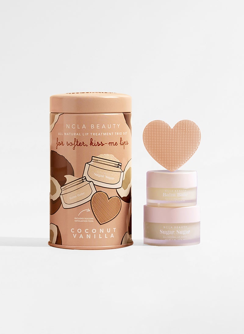 NCLA Coconut Vanilla Lip Care Set + Lip Scrubber - Image 1