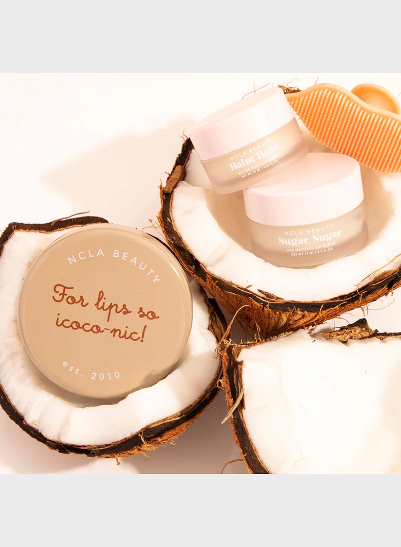 NCLA Coconut Vanilla Lip Care Set + Lip Scrubber - Image 3