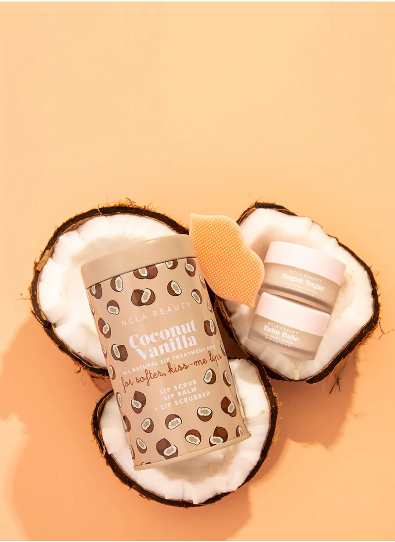 NCLA Coconut Vanilla Lip Care Set + Lip Scrubber