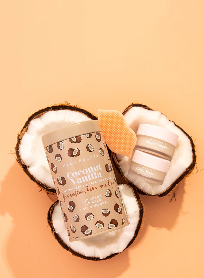 NCLA Coconut Vanilla Lip Care Set + Lip Scrubber - Image 2