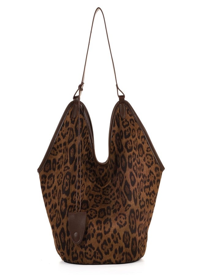 SUKUTU Leopard Tote Bag for Women Large Capacity Suede Leather Cheetah Print Purse Vintage Hobo Bags - Image 1