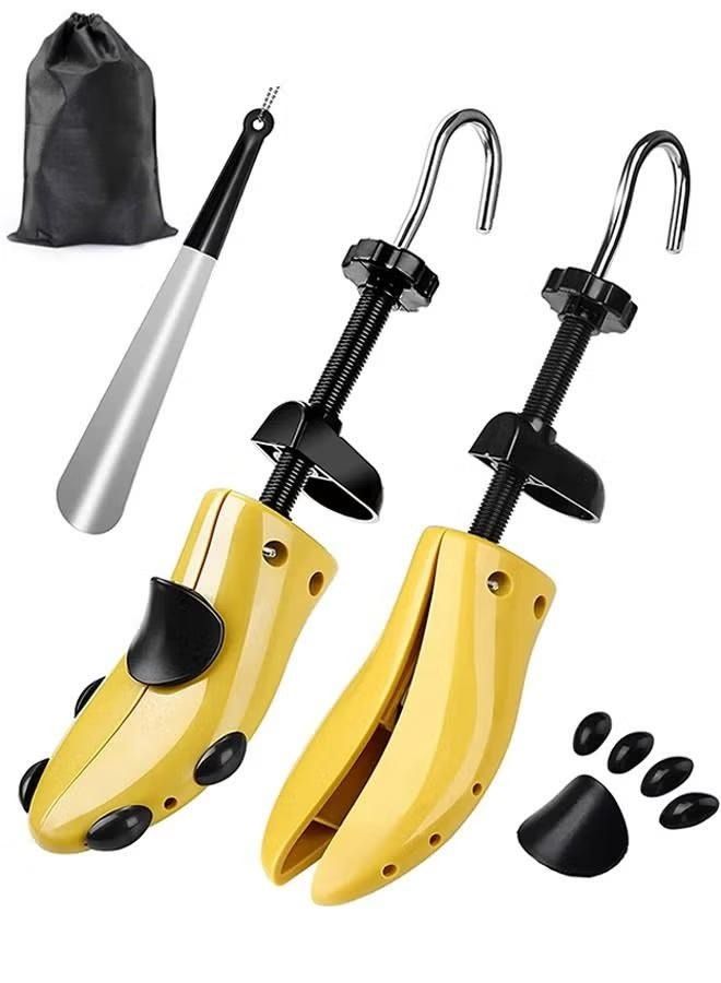 XiuWoo Plastic Shoe Stretcher Shoe Tree Expander Widener Adjustable Length Width for Men with Shoe Horn and Storage Bag - Image 1