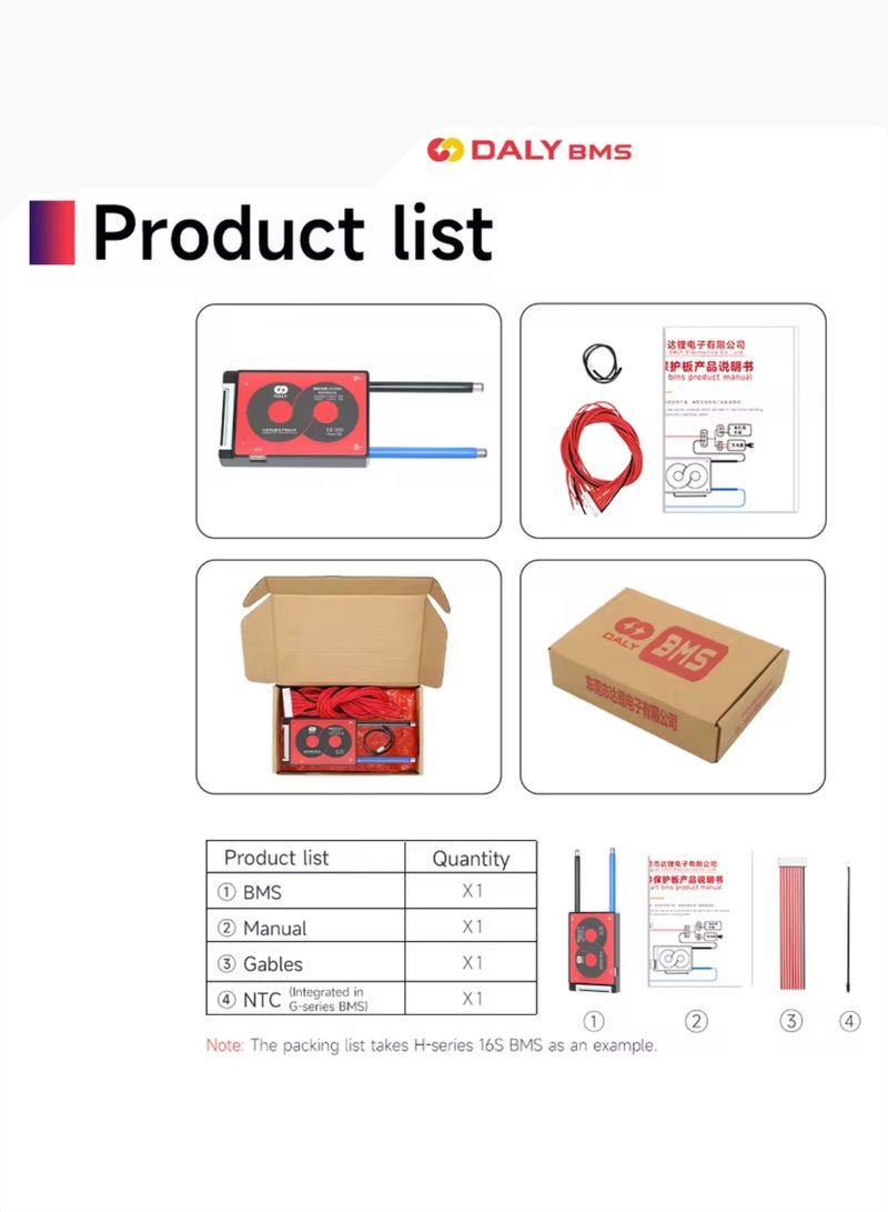 دالي Daly BMS 20A مقاوم للماء مع موازن – نظام إدارة بطاريات 10S 36V ليثيوم أيون وLiFePO4 18650 - Image 2