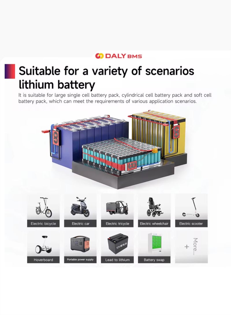 دالي Daly BMS 20A مقاوم للماء مع موازن – نظام إدارة بطاريات 10S 36V ليثيوم أيون وLiFePO4 18650 - Image 4
