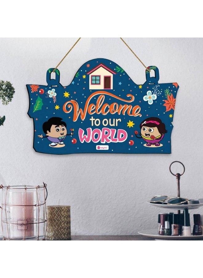 Indigifts Kids Room Decorative Items Printed Designer Wooden Door Wall Hanging 11.05X7 Inches Signboardkids Room Décor  - Image 3