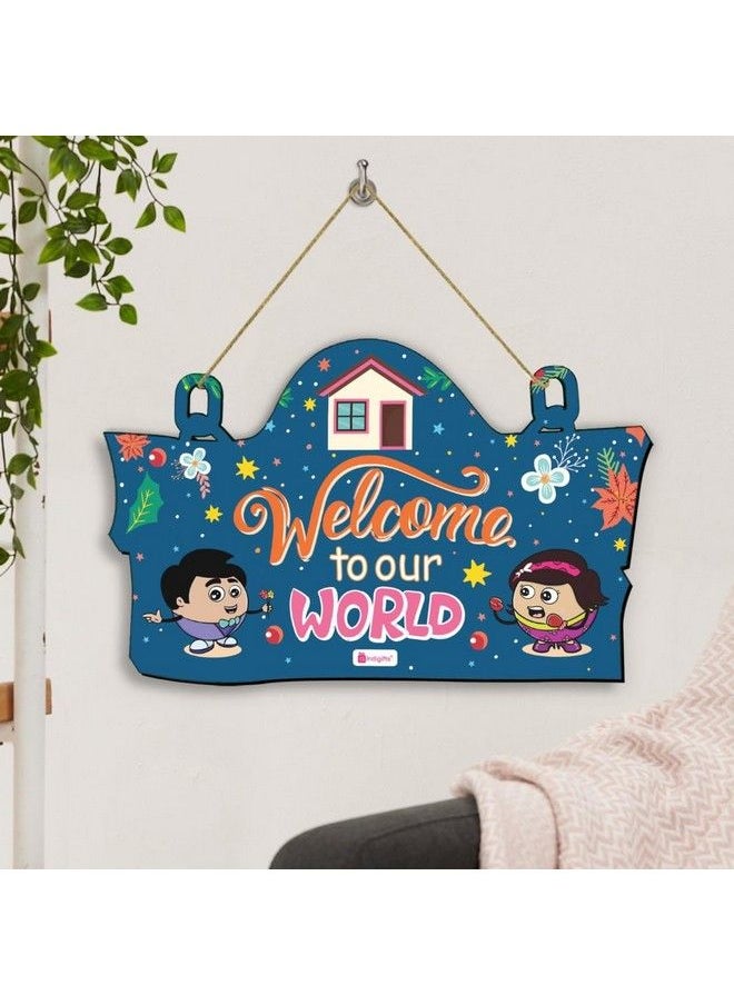 Indigifts Kids Room Decorative Items Printed Designer Wooden Door Wall Hanging 11.05X7 Inches Signboardkids Room Décor  - Image 4