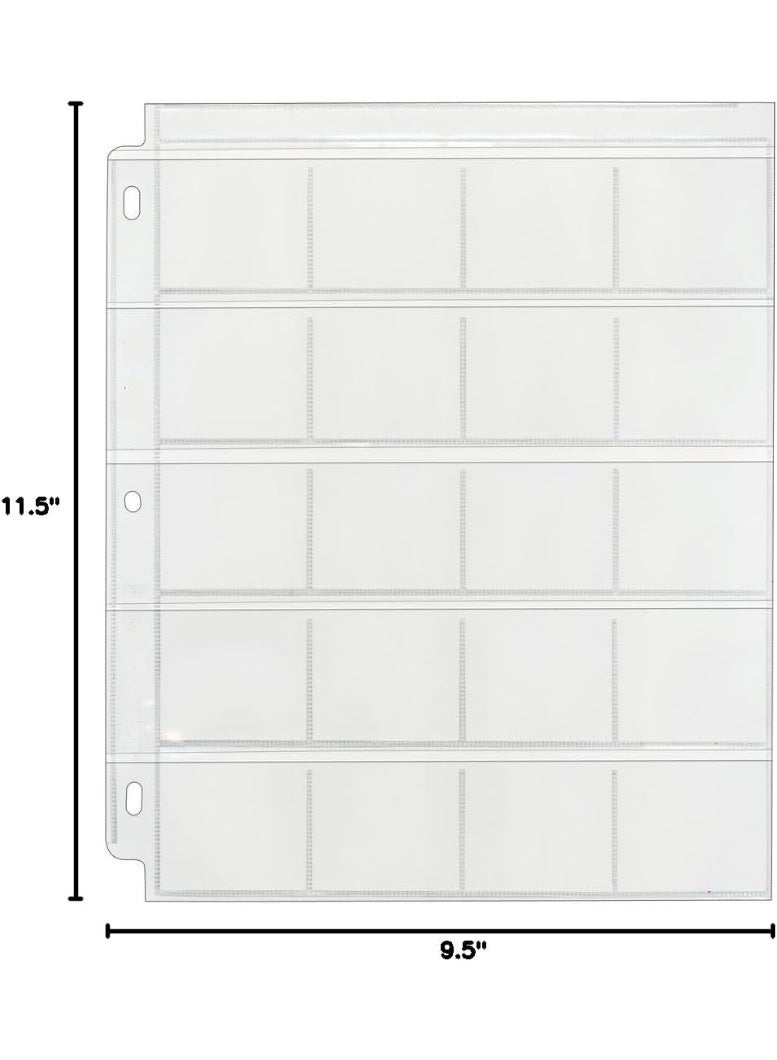Clear File Coin & Slide Page for 3-Ring Binders - Poly Archival-Safe Plastic - 25-Pack - 21B  - Image 1