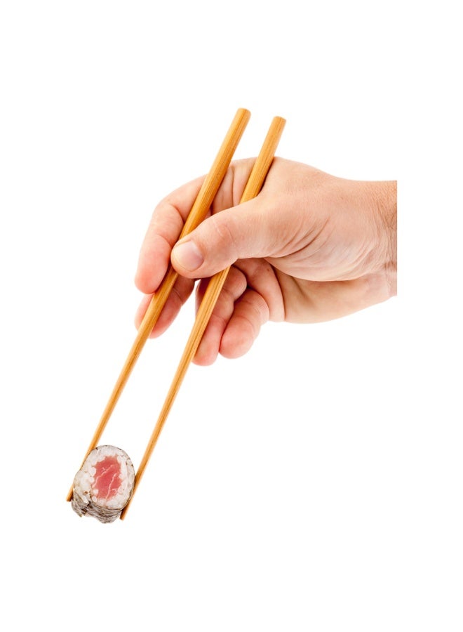 Restaurantware 9 Inch Bamboo Chopsticks, 100 Disposable Wooden Chopsticks - Modern Style, No Slip, Sustainable Bamboo Chopsticks, Smooth, For Sushi, Dumplings, Noodles  - Image 2
