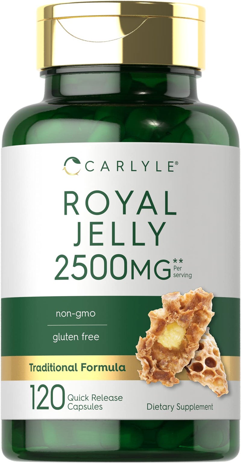 Carlyle Royal Jelly Capsule | 2500mg | 120 Count | Non-GMO and Gluten Free Formula | Traditional Supplement - Image 1