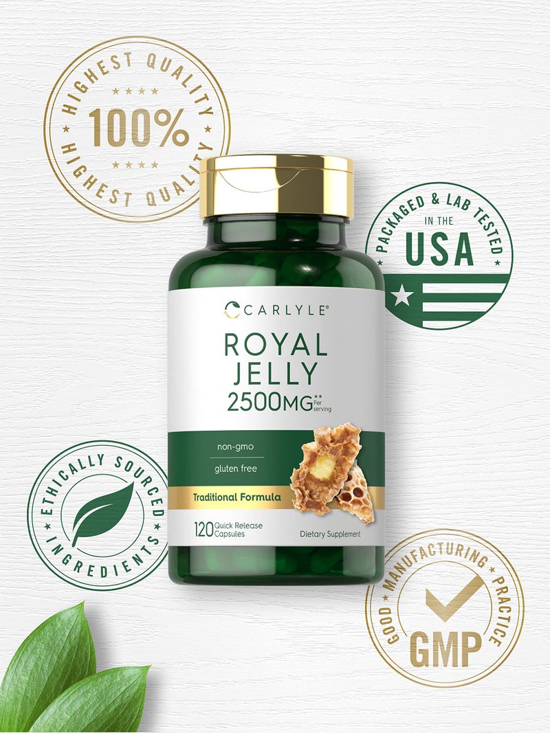 Carlyle Royal Jelly Capsule | 2500mg | 120 Count | Non-GMO and Gluten Free Formula | Traditional Supplement - Image 5