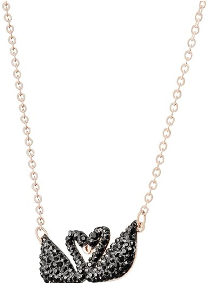 Generic - Swarovski Swan Necklace In Black Crystal - Image 1