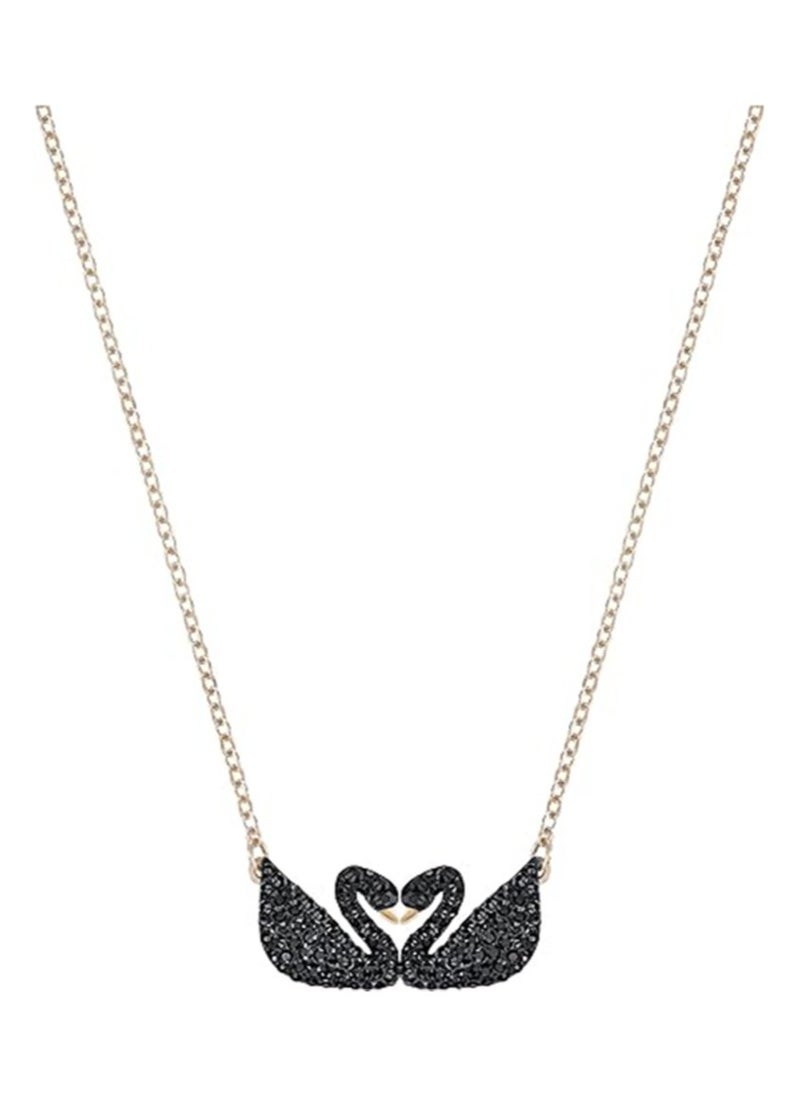Generic - Swarovski Swan Necklace In Black Crystal - Image 1