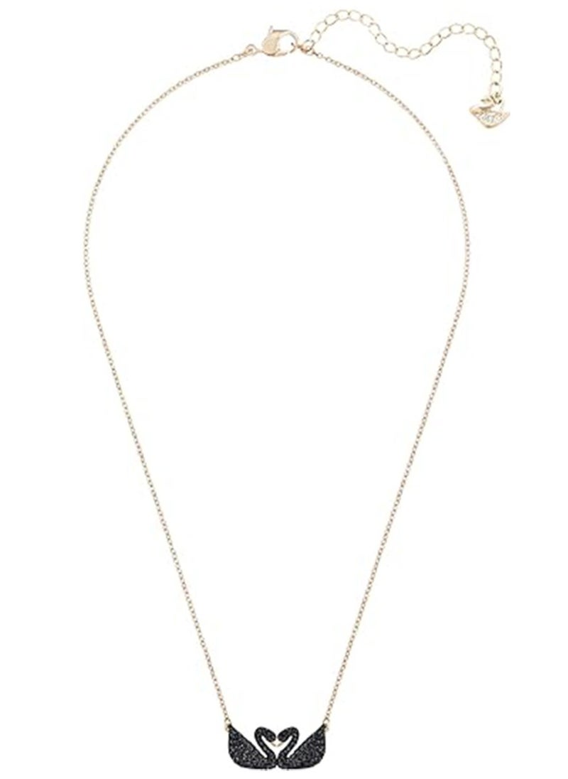 Generic - Swarovski Swan Necklace In Black Crystal - Image 1