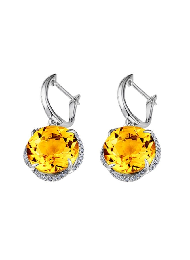 KUYING Temperament Inlaid Diamond Gemston Crystal Earrings With Hooks And Studs 