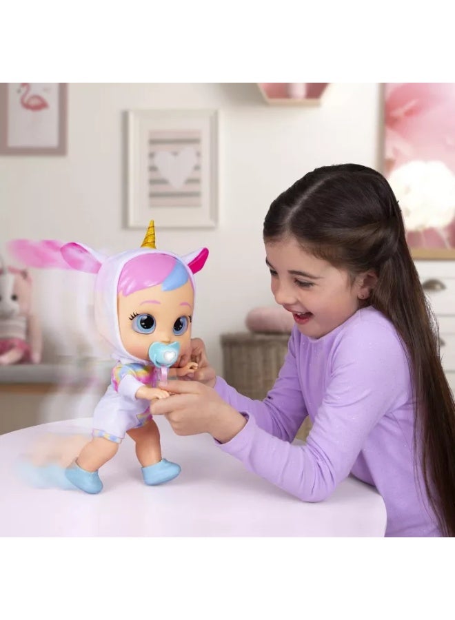 Cry Babies My First Steps Walking Baby Doll - Dreamy | Makes 10+ Realistic Baby Sounds | Take Her Hand and Guide Her Forward  |Interactive Baby Doll | Collectible Soft Doll | Nurturing and Imaginative Play | Sensory Development | Gift for Toddler & Kids - Image 2