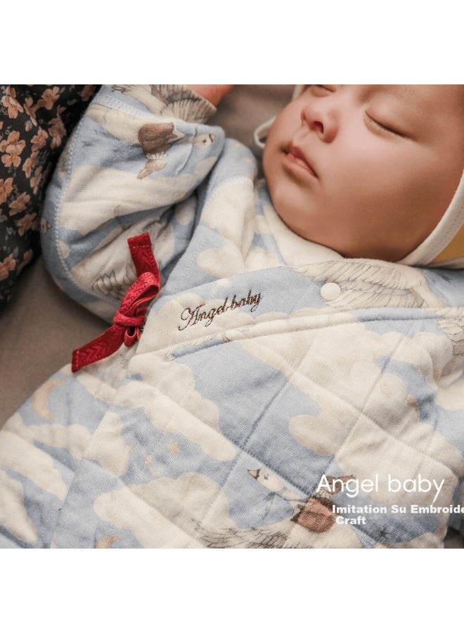 Aqpa [cloud Journey] Baby Quilted One-piece Autumn Winter Romper Cloud Journey 90cm - Image 1