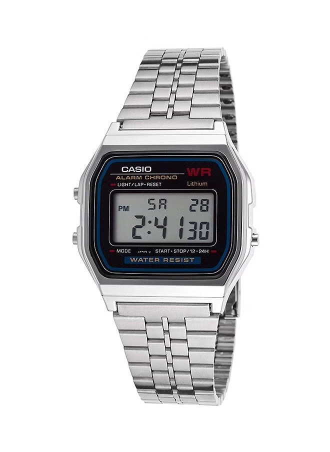 CASIO - Men's Water Resistant Stainless Steel Digital Casio Watch A-159W - 33 mm - Silver - Image 1