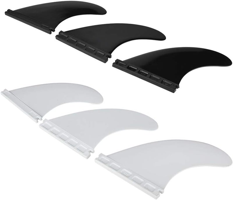cheekyglo Fibreglass Surfboard Fins, Fin Thruster Set Nylon Plastic Surfboard Fins FCS or Future Fins Surfboard G5 White - Image 3