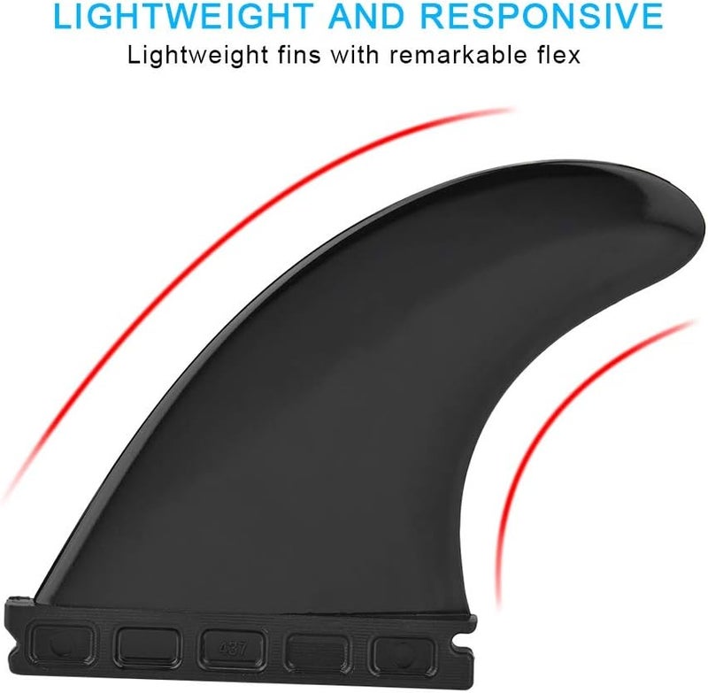 cheekyglo Fibreglass Surfboard Fins, Fin Thruster Set Nylon Plastic Surfboard Fins FCS or Future Fins Surfboard G5 White - Image 2