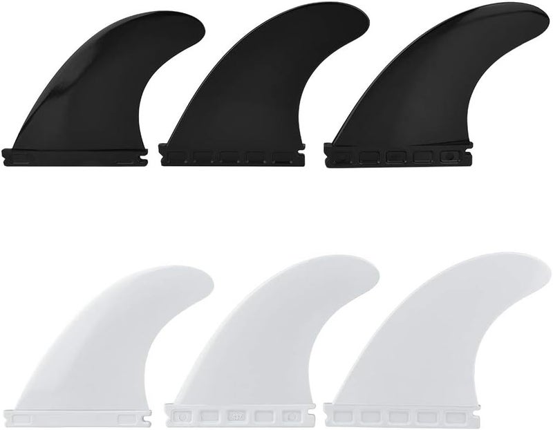cheekyglo Fibreglass Surfboard Fins, Fin Thruster Set Nylon Plastic Surfboard Fins FCS or Future Fins Surfboard G5 White - Image 1