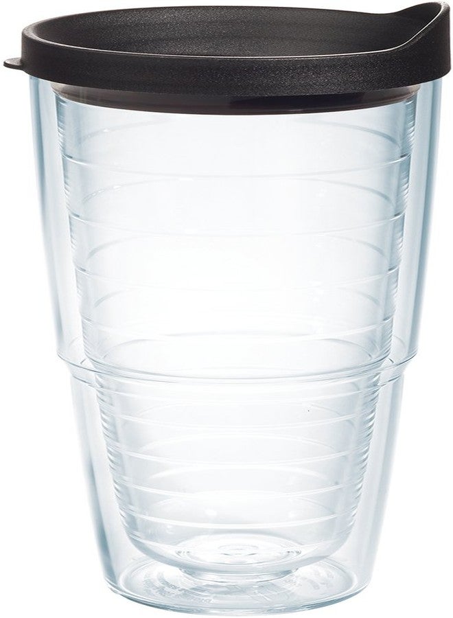 Tervis Clear & Colorful Lidded Made in USA Double Walled Insulated Tumbler Travel Cup Keeps Drinks Cold & Hot, 24oz, Black Lid, 1 Count (Pack of 1) - Image 1