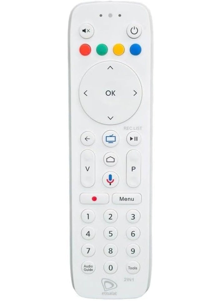etisalat Remote Control for Receiver with VOICE – Universal Remote for Set-Top Boxes, TV Receivers, Full Functionality, Includes 2x Free Batteries, Easy...