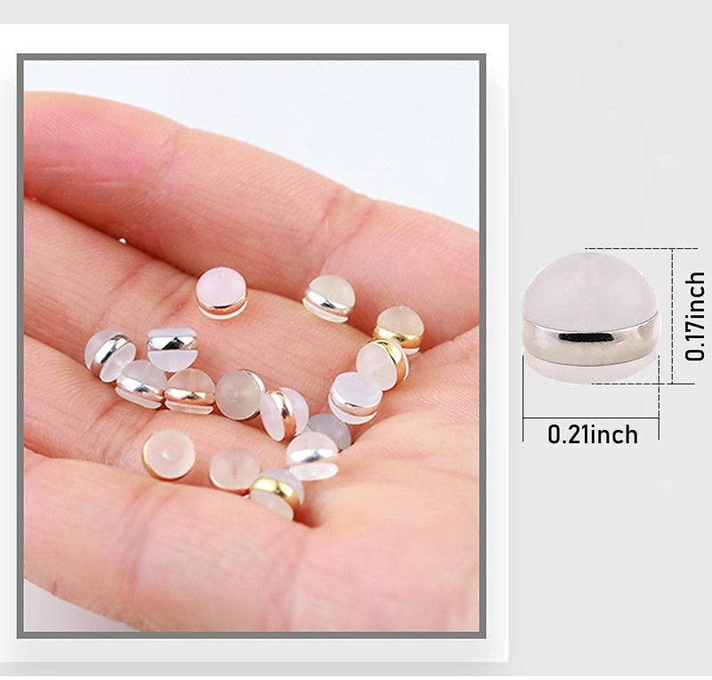 DELECOE 12pcs Gold Soft Silicone Earring Backs for Studs Gold Belt Rubber Earring Backs Replacements Hypoallergenic Safety Plastic Earring Back for Studs Earring Hoops Fish Hook - Image 5