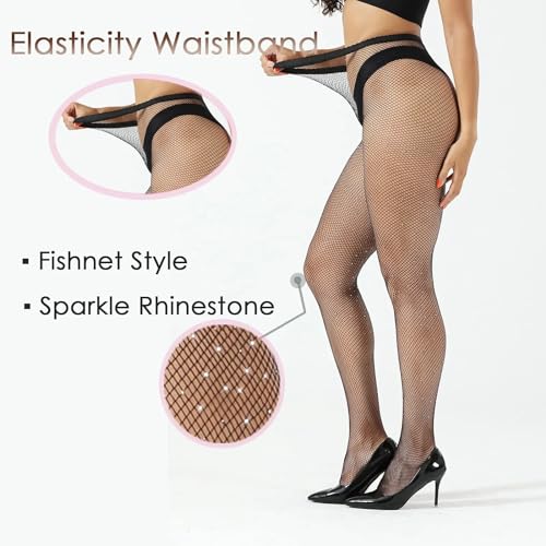 NEOBABY High Waist Pantyhose Tights Fishnet Stockings Small and Medium Grid Net Style, Free Size for Women's/Girls - Image 5