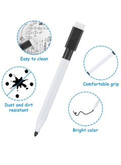 Excefore Whiteboard Markers - 20pcs Magnetic Dry Erase Pens with Eraser Cap - Fine Tip Whiteboard Pens for Kids - Convenient & Quick to Use - Ideal for School & Office (Black)  - Image 3