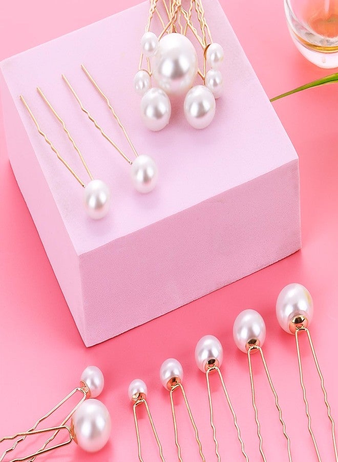 Yolev Pearl Bobby Pins 36 Pcs Wedding Pearl Hair Accessories Different Size Single Pearls Hair Pin for Wedding Bridal Hairs Accessories - Image 3