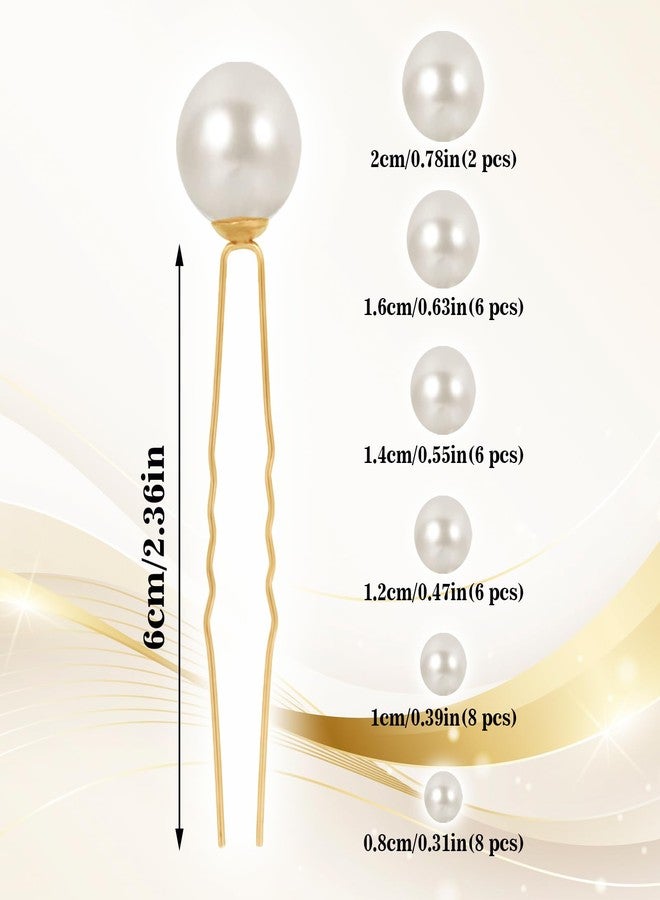 Yolev Pearl Bobby Pins 36 Pcs Wedding Pearl Hair Accessories Different Size Single Pearls Hair Pin for Wedding Bridal Hairs Accessories - Image 2