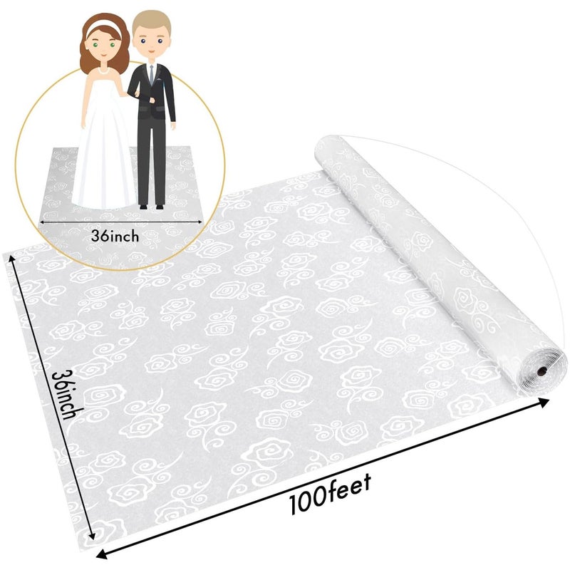 FrenzyBird Thickened Aisle Runner for Wedding CeremonyFeet White Aisle Runner Walkway for Indoor Outdoor Wedding Church Decorations ï¼ŒHalloween Parties can Also use a Carpetï¼Œ50g(Rose, 3x100Feet) - Image 4