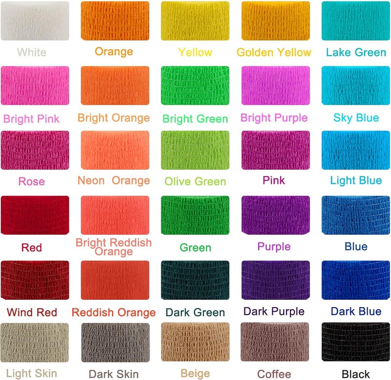 BQTQ 120 Rolls Self Adhesive Bandage Wrap 2 Inch Self Adherent Wrap Colored Wrap Tape Sticky Bandage Athletic Wrap Self Adhesive Wrap for Sports Vet Wrist Ankle SprainsRich Color - Image 3