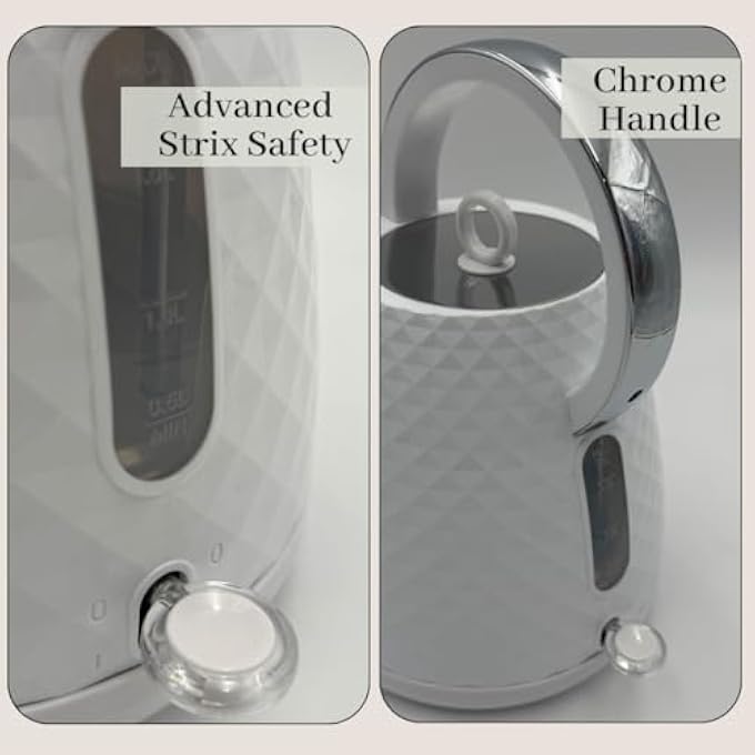 Bandai 17L White Electric Kettle With Strix Safety  High Power Boil Water Kettle Bpa Free Portable Kettle For Home And Kitchen Auto Shut Off 360 Cordless Rotation Stainless Steel Kettle - Image 4