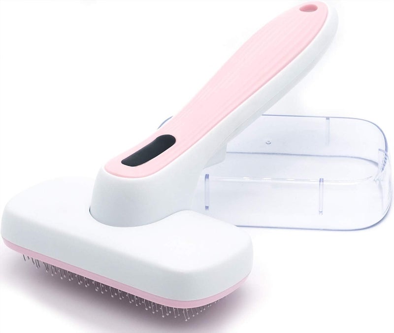 INTENZE Self Cleaning Slicker Brush for Cats & Dogs Pet Grooming Brush Tool for Shedding Pets Hair Brush for Long Short Haired Dog Cat to Remove Tangles, Loose Fur, Mats - Image 1