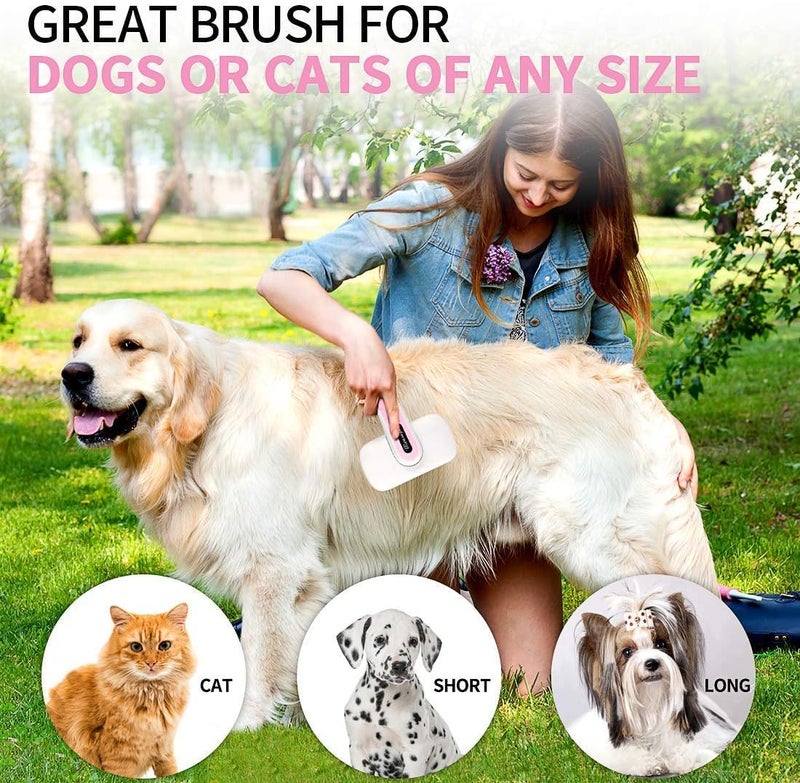 INTENZE Self Cleaning Slicker Brush for Cats & Dogs Pet Grooming Brush Tool for Shedding Pets Hair Brush for Long Short Haired Dog Cat to Remove Tangles, Loose Fur, Mats - Image 4