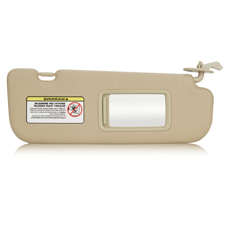 TadaMark Right Passenger Side Sun Visor Fit for Hyundai Elantra 2011 2012 2013 2014 2015 Beige Without Light Replace  852203X000TX